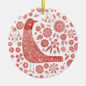 Bird Folk Art Keramik Ornament (Vorne)