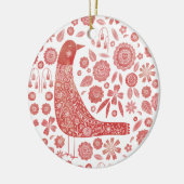 Bird Folk Art Keramik Ornament (Links)