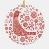 Bird Folk Art Keramik Ornament (Hinten)