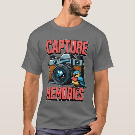 Bird Fotografy Capture Erinnerungen Bird Behaltend T-Shirt (Vorderseite)