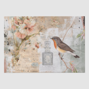 Bird French Shabby Parfüm Blumen Decoupage Craft Seidenpapier