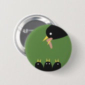 Bird Fütternd Young Button (Vorne & Hinten)
