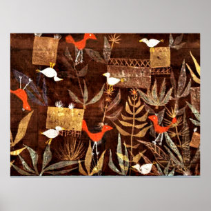 Bird Garden, skurrile Malerei von Paul Klee Poster