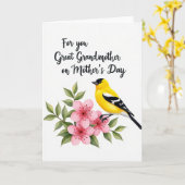 Bird Great Grandmother Card Karte (Gelbe Blume)