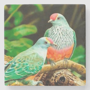 Bird Green Untersetzer des Steins _coaster