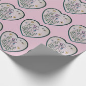 Bird House Flower Garden on a Heart Geschenkpapier (Ecke)