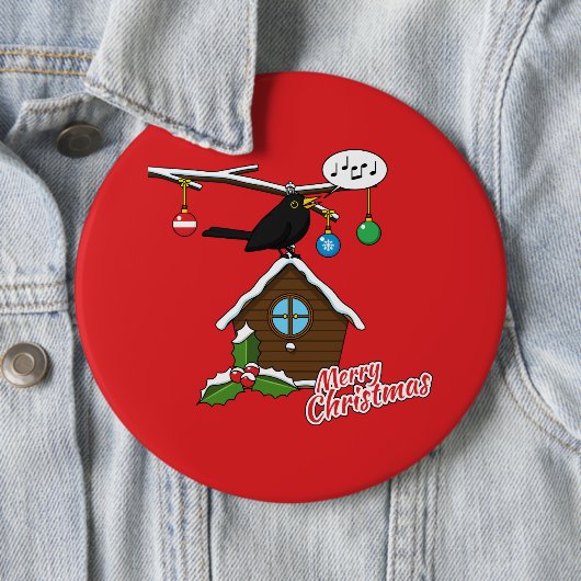 Bird House Frohe Weihnachten Button (Beispiel)