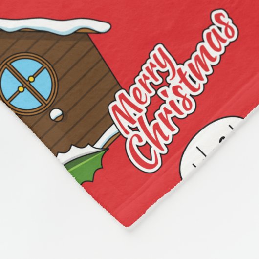Bird House Frohe Weihnachten Fleecedecke (Ecke)