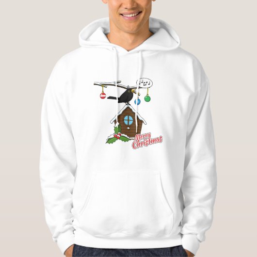Bird House Frohe Weihnachten Hoodie (Vorderseite)