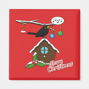 Bird House Frohe Weihnachten Magnet