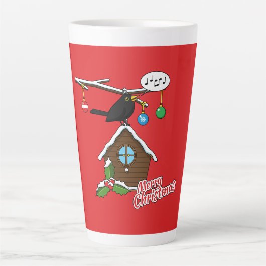 Bird House Frohe Weihnachten Milchtasse (Vorderseite)