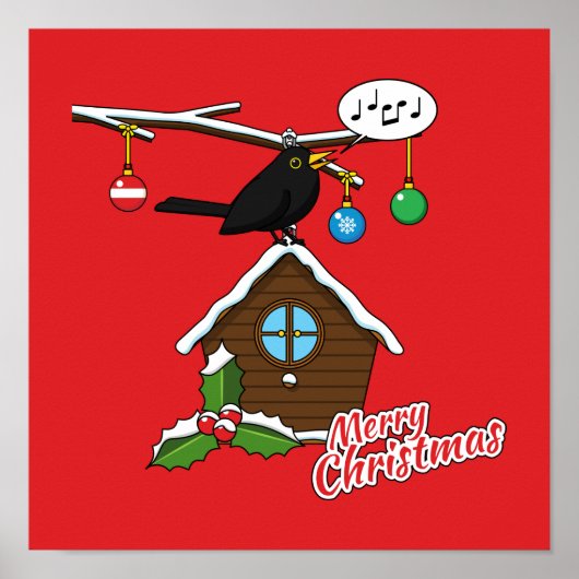 Bird House Frohe Weihnachten Poster (Vorne)