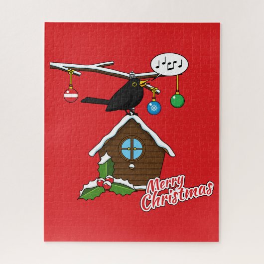 Bird House Frohe Weihnachten Puzzle (Vertikal)