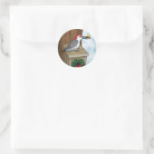 Bird House Holiday Runder Aufkleber (Tasche)