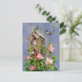 Bird House Postcard Postkarte (Stehend Vorderseite)
