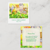 Bird House Realtor Quadratische Visitenkarte (Vorne/Hinten)