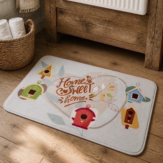Bird House Zuhause Sweet Zuhause Large Bath Mat Badematte
