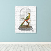 Bird in Bell Jar Leinwanddruck (Insitu (Holzboden))