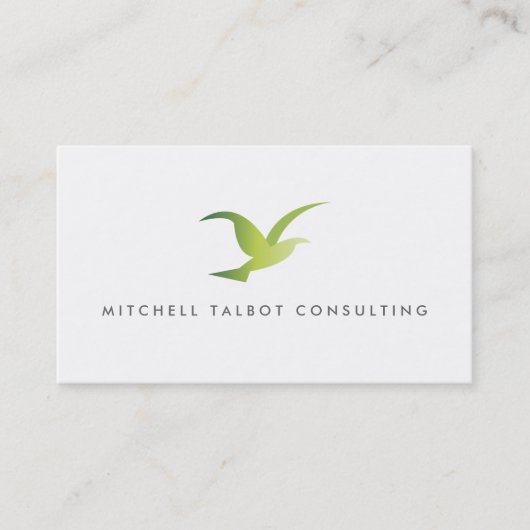 "Bird in Flight"-Logo (Grüne Visitenkarte) Visitenkarte (Vorderseite)