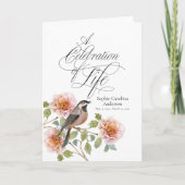 Bird in Flowers Celebration of Life Program Programm (Vorderseite)