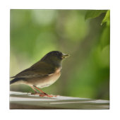 Bird in green leaves background fliese (Vorderseite)