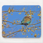 Bird in Tree and Blue Sky Photo Mousepad (Vorne)