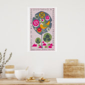 Bird in Tree - Matchbox Print - Czech Wall Art Poster (Küche)