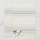 Bird Ink Drawing White Smoke Nature Wildlife  Briefpapier (Vorne/Hinten)
