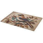 Bird intarsia art print chopping board schneidebrett (Ecke)