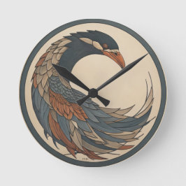 Bird japanischer Stil Runde Wanduhr