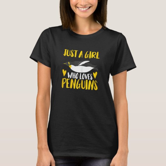 Bird     Just A Girl Who Loves Penguins T-Shirt (Vorderseite)