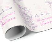 Bird Käfig lila rosa Gastgeschenk Hochzeit Bridema Geschenkpapier (Rolleneckpunkt)