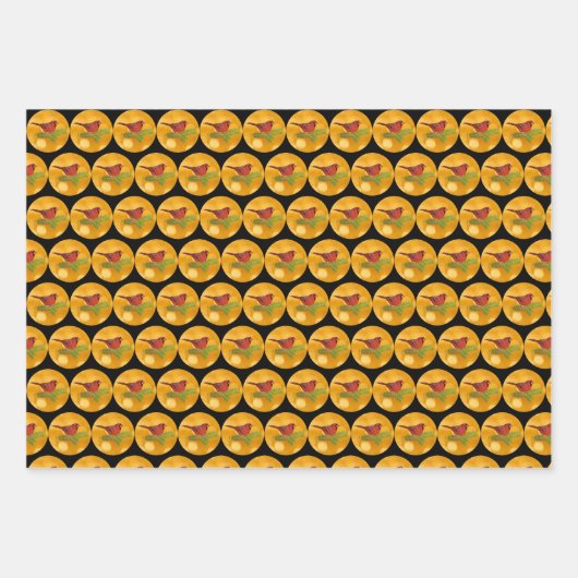Bird Kardinal Wrapper Paper Geschenkpapier Set (Vorderseite 3)