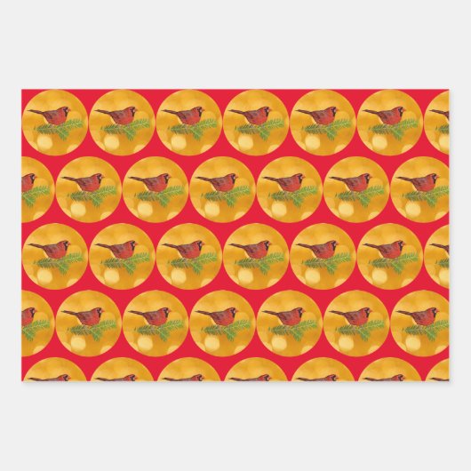 Bird Kardinal Wrapper Paper Geschenkpapier Set (Vorderseite)