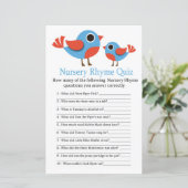 Bird Kinderzimmer Rhyme Quiz Babyduschenspiel (Stehend Vorderseite)