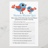 Bird Kinderzimmer Rhyme Quiz Babyduschenspiel (Vorderseite)