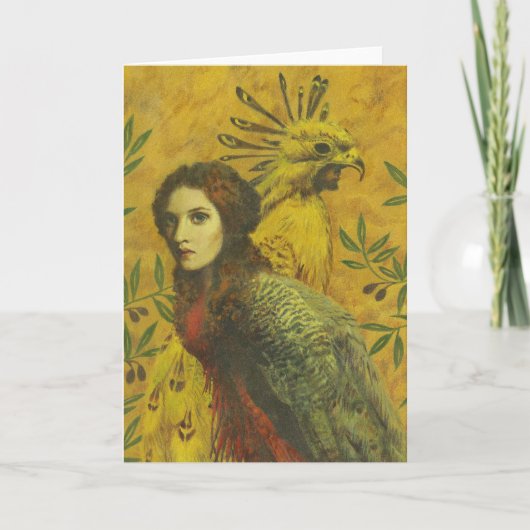 Bird Lady Greetings Card Karte (Vorderseite)