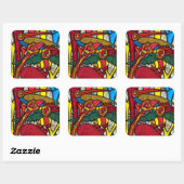 Bird Life Quadratischer Aufkleber (Blatt)