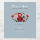 Bird-Logo Sweet Young Wine Weinetikett (Einzelnes Label)