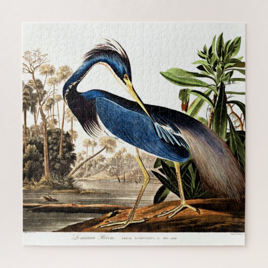 Bird - Louisiana Heron von John James Audubon Puzzle (Vertikal)
