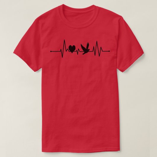Bird Lover ECG Herzschlag T-Shirt (Design vorne)