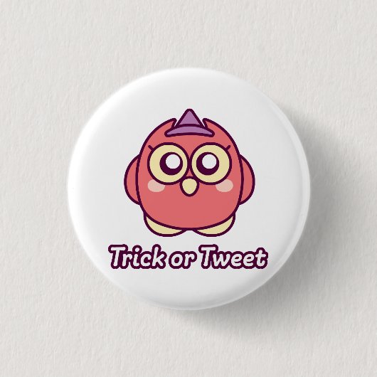 Bird Lover Halloween Niedliche Owl Hexe Button (Vorderseite)