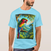 Bird Lover Macaw Parrot Blue T - Shirt (Vorderseite)