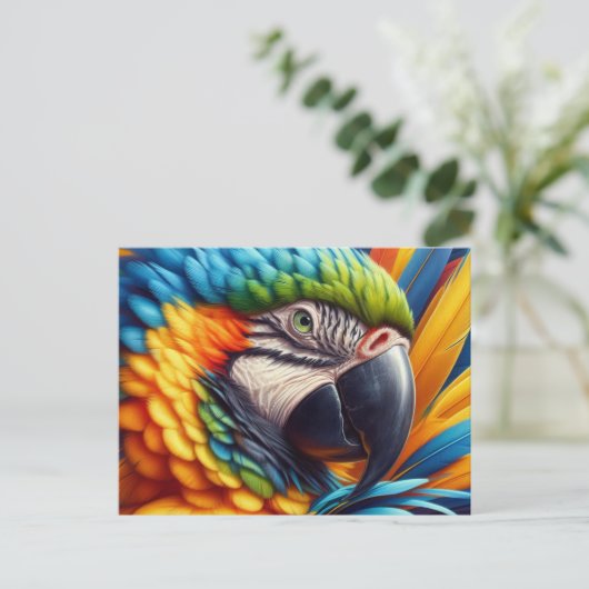 Bird Lover Macaw Parrot Postkarte (Stehend Vorderseite)