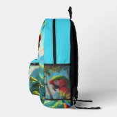 Bird Lover Macaw Parrot Tropical Print Cut Nähtasc Bedruckter Rucksack (Rechts)