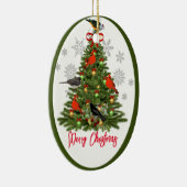 Bird Lover Merry Crhistmas Keramik Ornament (Rechts)