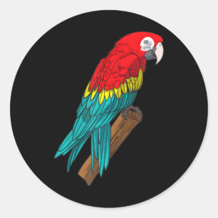 Bird Lover Parrot Perch Cockatoo Ornithologe Runder Aufkleber