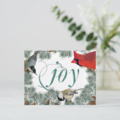 Bird Lover Postkarte mit Kardinal und Chickadee (Stehend Vorderseite)