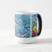Bird Lovers Blue Hand Painted Art Verwandlungstasse (VorderseiteRechts)