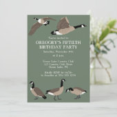 Bird Lovers Canada Gänse Birthday Party Einladung (Stehend Vorderseite)